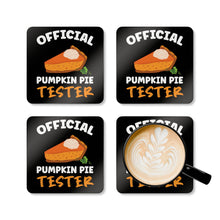 Load image into Gallery viewer, Official Pumpkin Pie Tester Corkwood Coaster Set