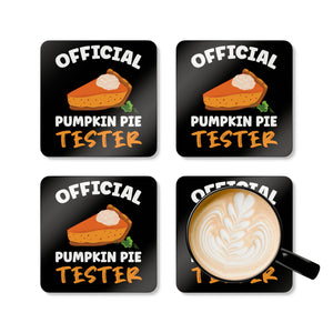 Official Pumpkin Pie Tester Corkwood Coaster Set