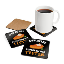 Load image into Gallery viewer, Official Pumpkin Pie Tester Corkwood Coaster Set