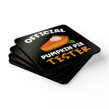 Load image into Gallery viewer, Official Pumpkin Pie Tester Corkwood Coaster Set