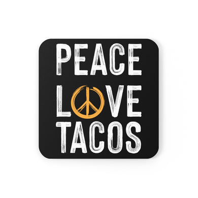 Peace Love Tacos Corkwood Coaster Set